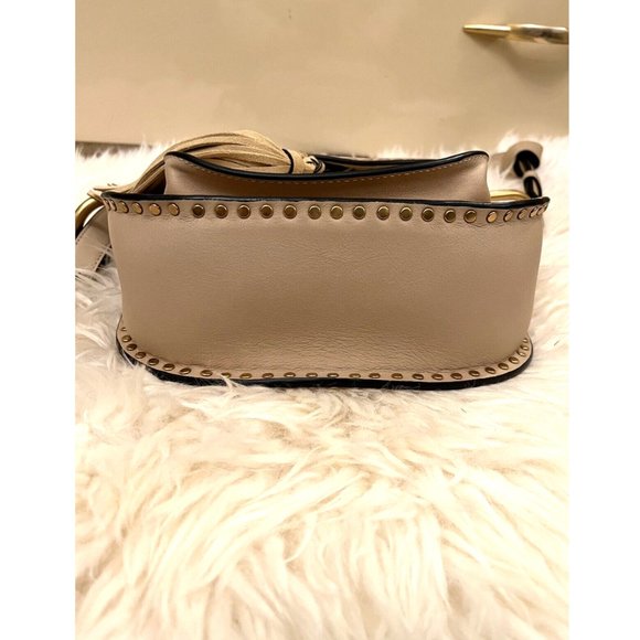 EUC CHLOE SMALL HUDSON PEARL BEIGE SHOULDER BAG TASSEL SMOOTH CALFSKIN PURSE Exc - Picture 7 of 16